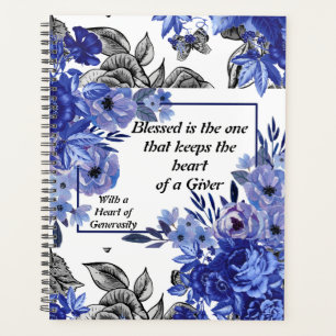 Black/Blue Floral Watercolor Business Planner