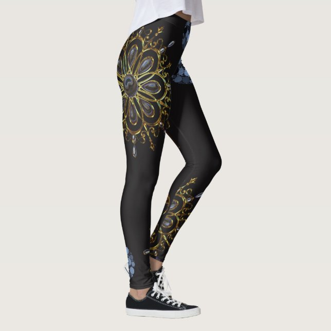 black blue gold long leggings (Right)