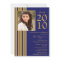 Black, Blue & Gold Photo Graduation Invitation