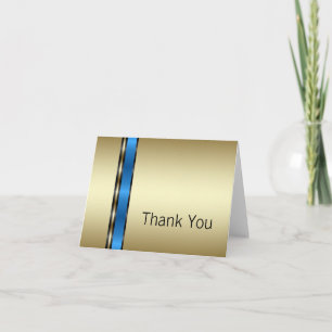 Black Blue Gold Thank You Cards