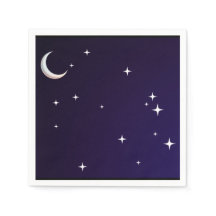 Black & Blue Gradient Night Themed Napkin