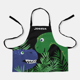 Black Blue & Green Dino Add Name Apron