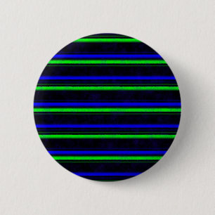 Black Blue Green Stripes 6 Cm Round Badge