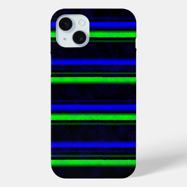 Black Blue Green Stripes Case-Mate iPhone Case (Back)