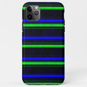Black Blue Green Stripes iPhone 11 Pro Max Case