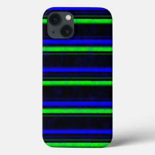 Black Blue Green Stripes iPhone 13 Case