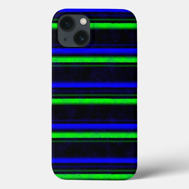 Black Blue Green Stripes Case-Mate iPhone Case (Back)