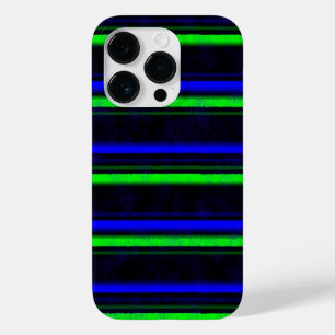 Black Blue Green Stripes Case-Mate iPhone 14 Pro Case