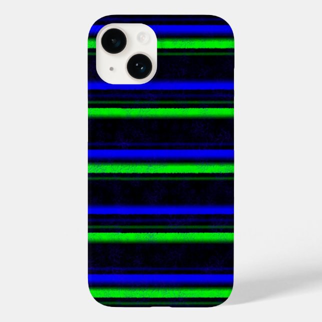 Black Blue Green Stripes Case-Mate iPhone Case (Back)