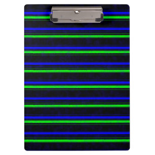 Black Blue Green Stripes Clipboard