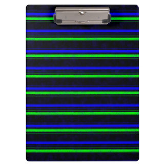 Black Blue Green Stripes Clipboard