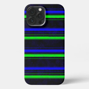 Black Blue Green Stripes iPhone 13 Pro Max Case