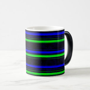 Black Blue Green Stripes Magic Mug
