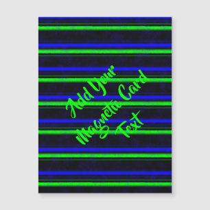 Black Blue Green Stripes Magnetic Card