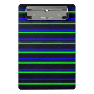 Black Blue Green Stripes Mini Clipboard