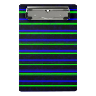 Black Blue Green Stripes Mini Clipboard