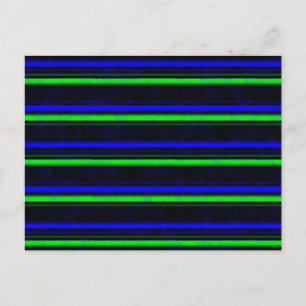 Black Blue Green Stripes Postcard