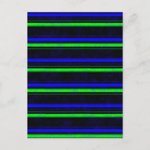 Black Blue Green Stripes Postcard