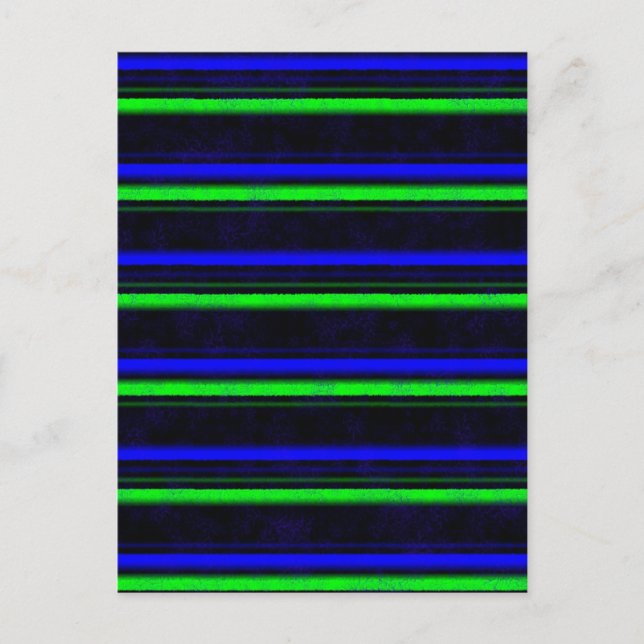 Black Blue Green Stripes Postcard (Front)