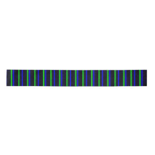Black Blue Green Stripes Satin Ribbon