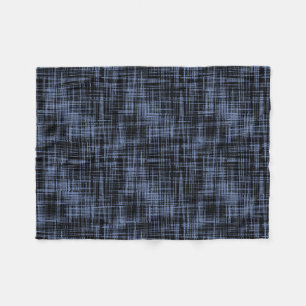 Black Blue Grey Abstract Stripe Pattern Fleece Blanket