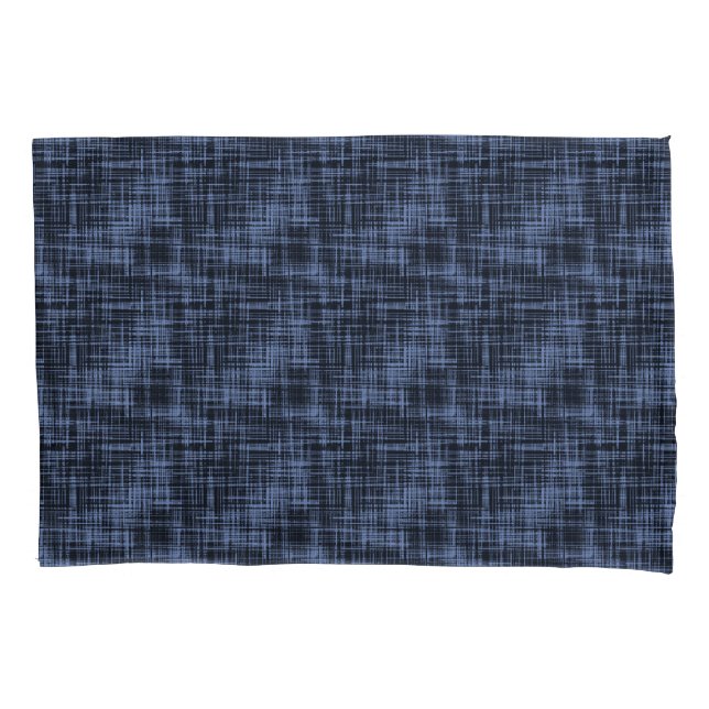 Black Blue Grey Abstract Stripe Pattern Pillowcase (Front)