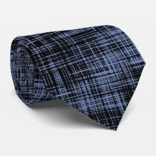 Black Blue Grey Abstract Stripe Pattern Tie