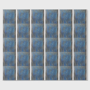 Black Blue Grey Line Art Wrapping Paper