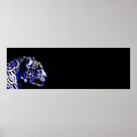Black & Blue Jaguar Pop Art