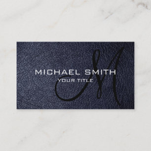 Black Blue leather Business Card