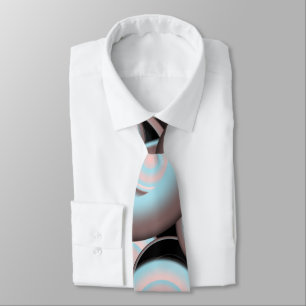 Black Blue Mocha Pink Gradient Concentric Circle Tie