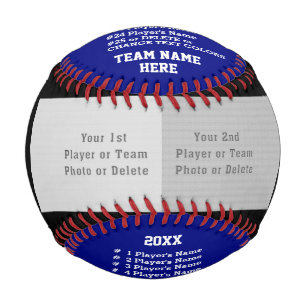 Black Blue, Personalised Photo Baseball, ANY COLOR Baseball