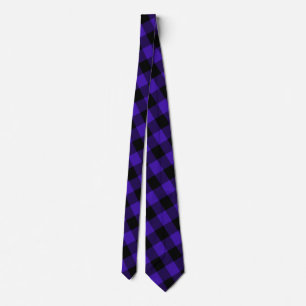 Black & Blue Plaid Checked Tie