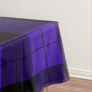 Black & Blue Plaid Chequered Tablecloth