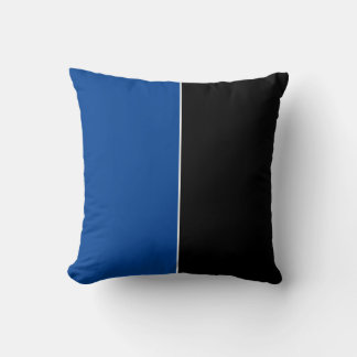 Black & Blue Plain Simple Colours Cushion