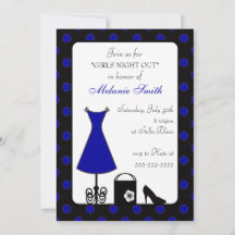 Black Blue Polka Dot Girl's Night Out