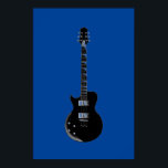 Black Blue Pop Art Electric Guitar Poster<br><div class="desc">Musical Instruments Graphic Designs Illustrations</div>