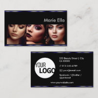Black Blue Product Labels with Logo Photos Decent