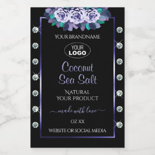 Black Blue Product Packaging Labels Diamonds Logo