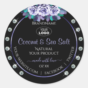 Black Blue Product Packaging Labels Diamonds Logo