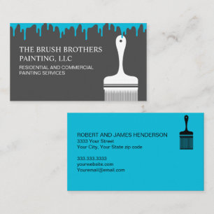 Black Blue Professional House Painter Business Card
