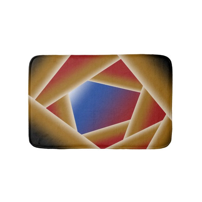 Black Blue Red Gold Ombre Abyss Abstract Art  Bath Mat (Front)