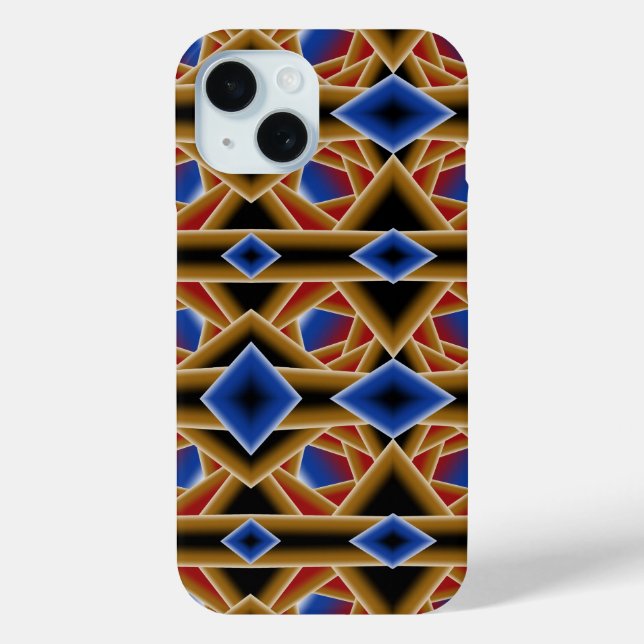Black Blue Red Gold Ombre Abyss Abstract Art Case-Mate iPhone Case (Back)
