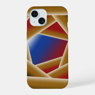 Black Blue Red Gold Ombre Abyss Abstract Art iPhone 15 Case