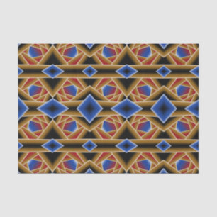 Black Blue Red Gold Ombre Abyss Abstract Art Tissue Paper