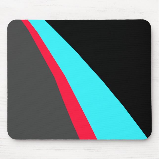 Black Blue Red Grey Pattern Mouse Mat (Front)