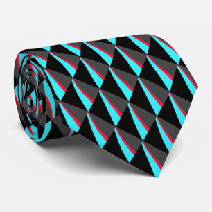 Black Blue Red Grey Pattern Tie