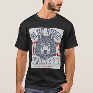 Black Blue Ridge Wolves Vintage Mascot Shirt