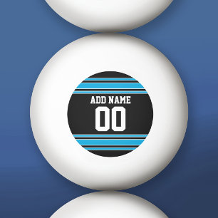 Black Blue Sports Jersey with Your Name and Number Ping Pong Ball