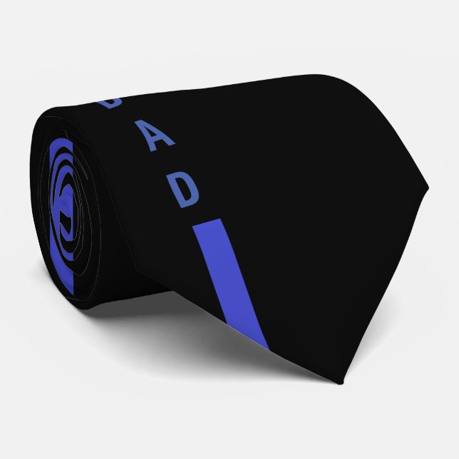 Black blue stripe pattern tie (Rolled)
